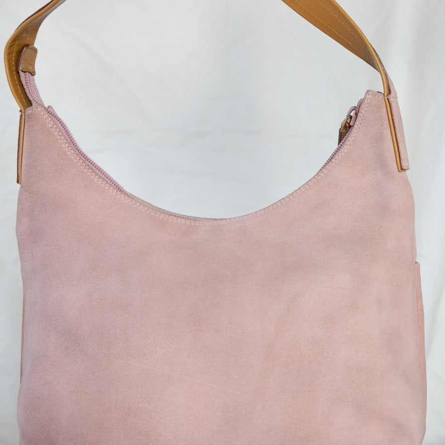 Gucci Pink Suede Shoulder Bag Icarus Vintage