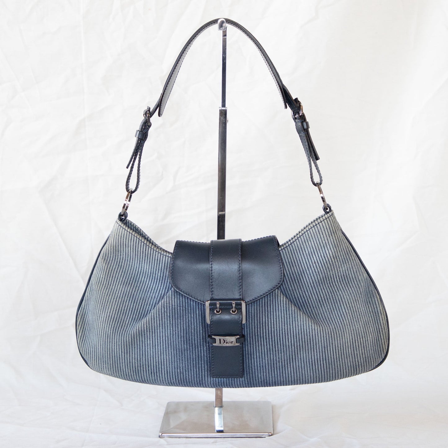 Dior Blue Suede Shoulder Bag Icarus Vintage
