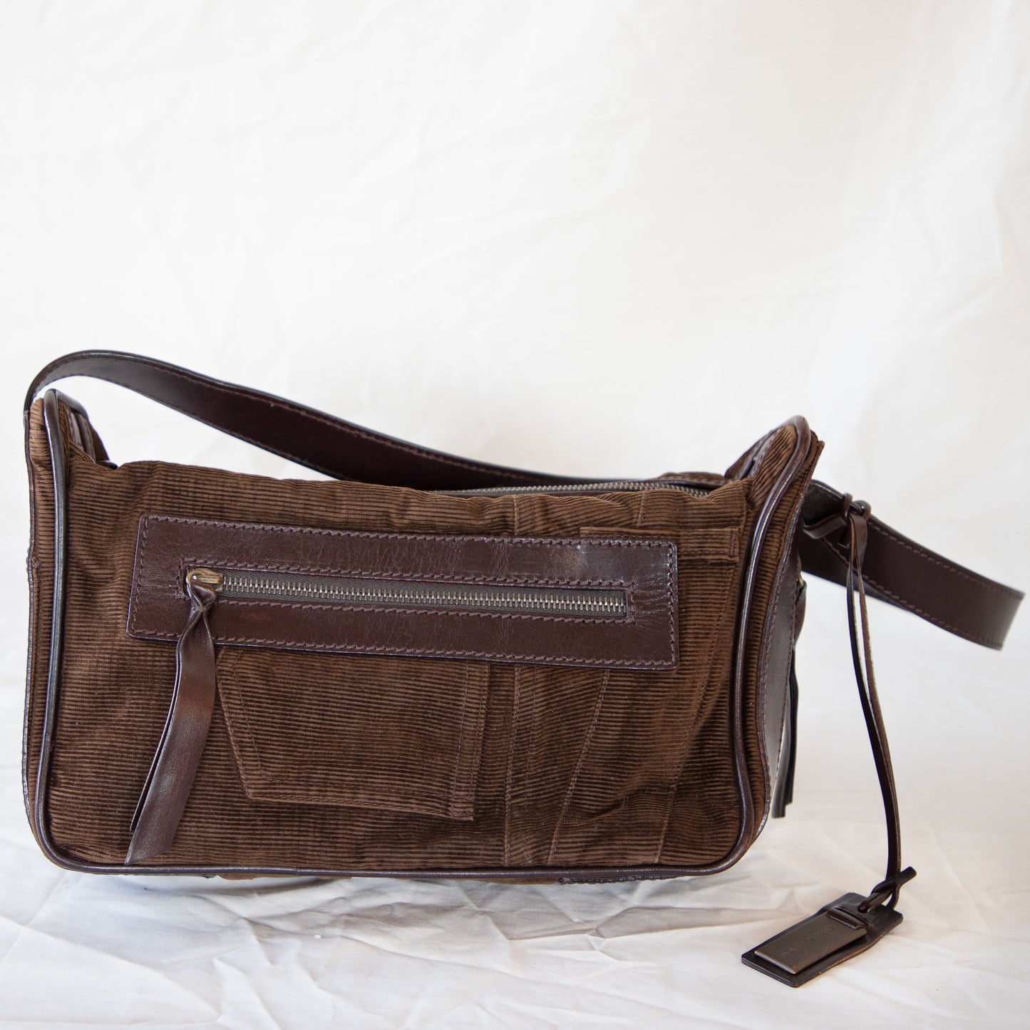 Dolce & Gabbana Brown Corduroy Shoulder Bag Icarus Vintage