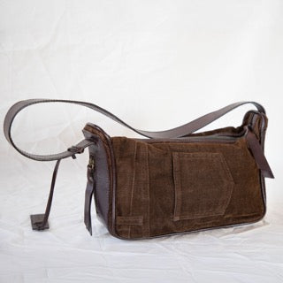 Dolce & Gabbana Brown Corduroy Shoulder Bag Icarus Vintage