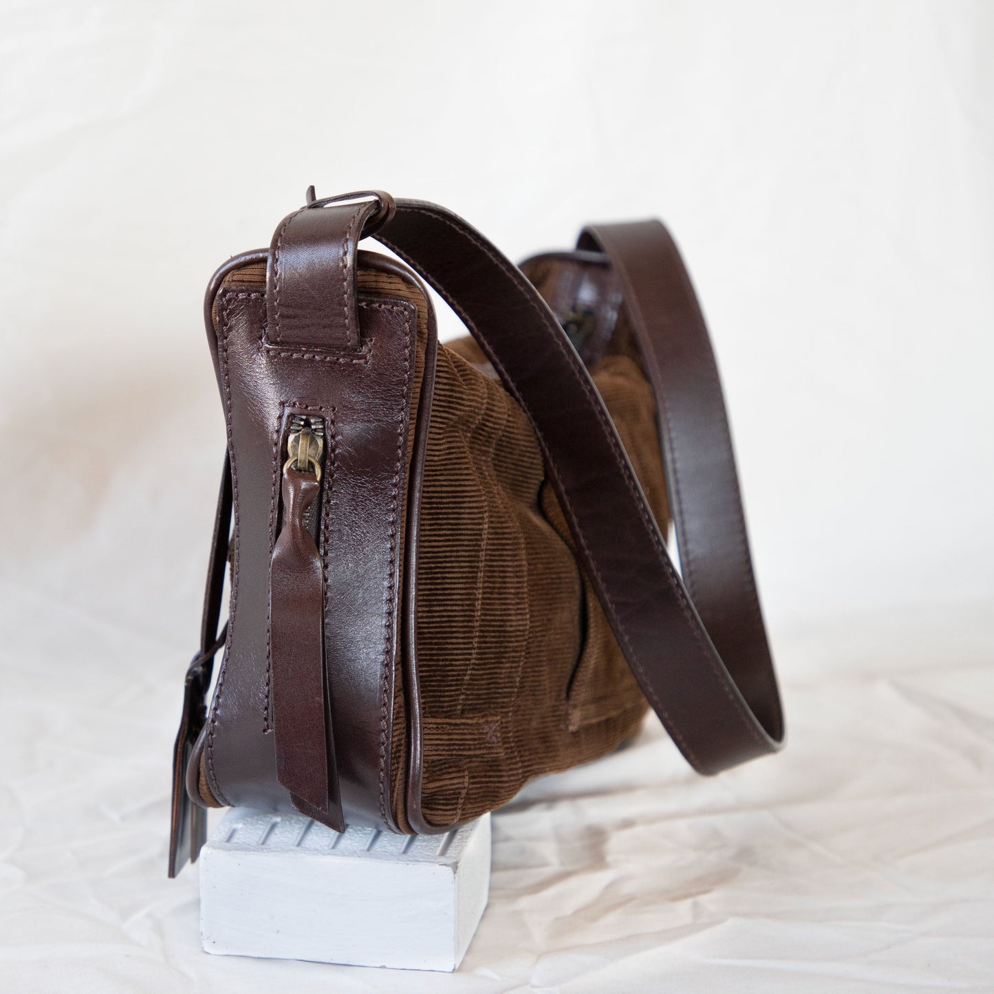 Dolce & Gabbana Brown Corduroy Shoulder Bag Icarus Vintage