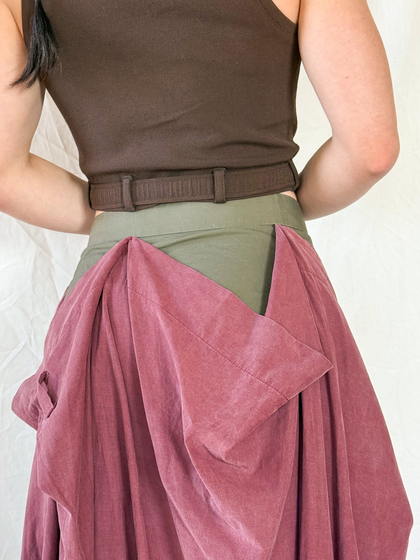 Vivienne Westwood Maroon Draped Skirt Icarus Vintage