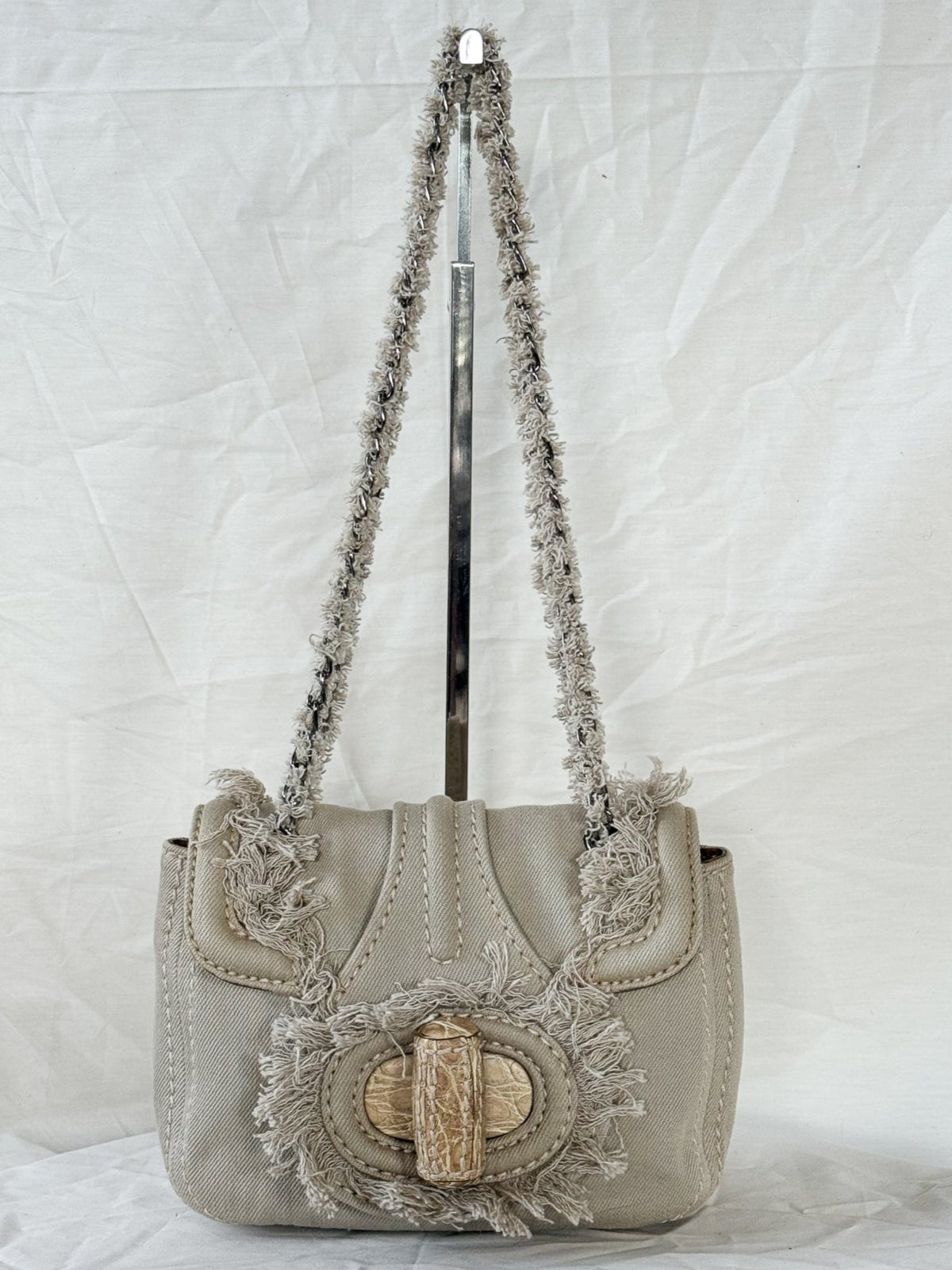 Prada Cream Denim Crossbody Icarus Vintage