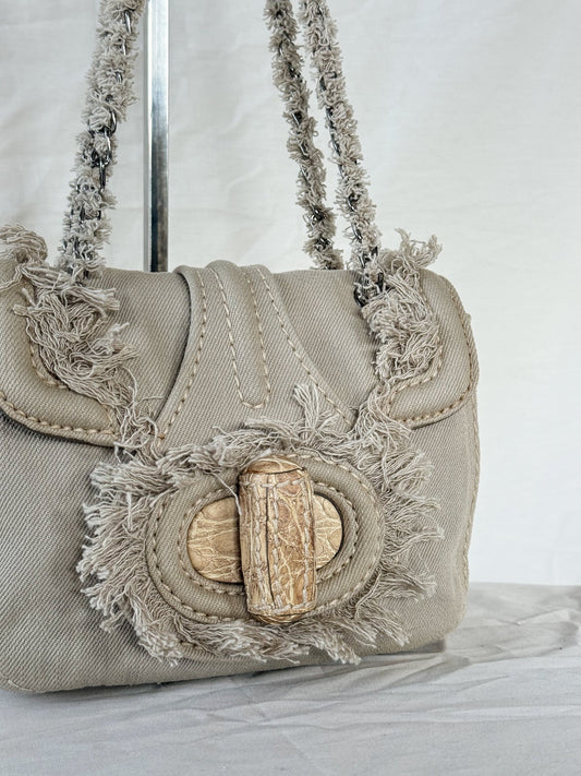 Prada Cream Denim Crossbody  Icarus Vintage