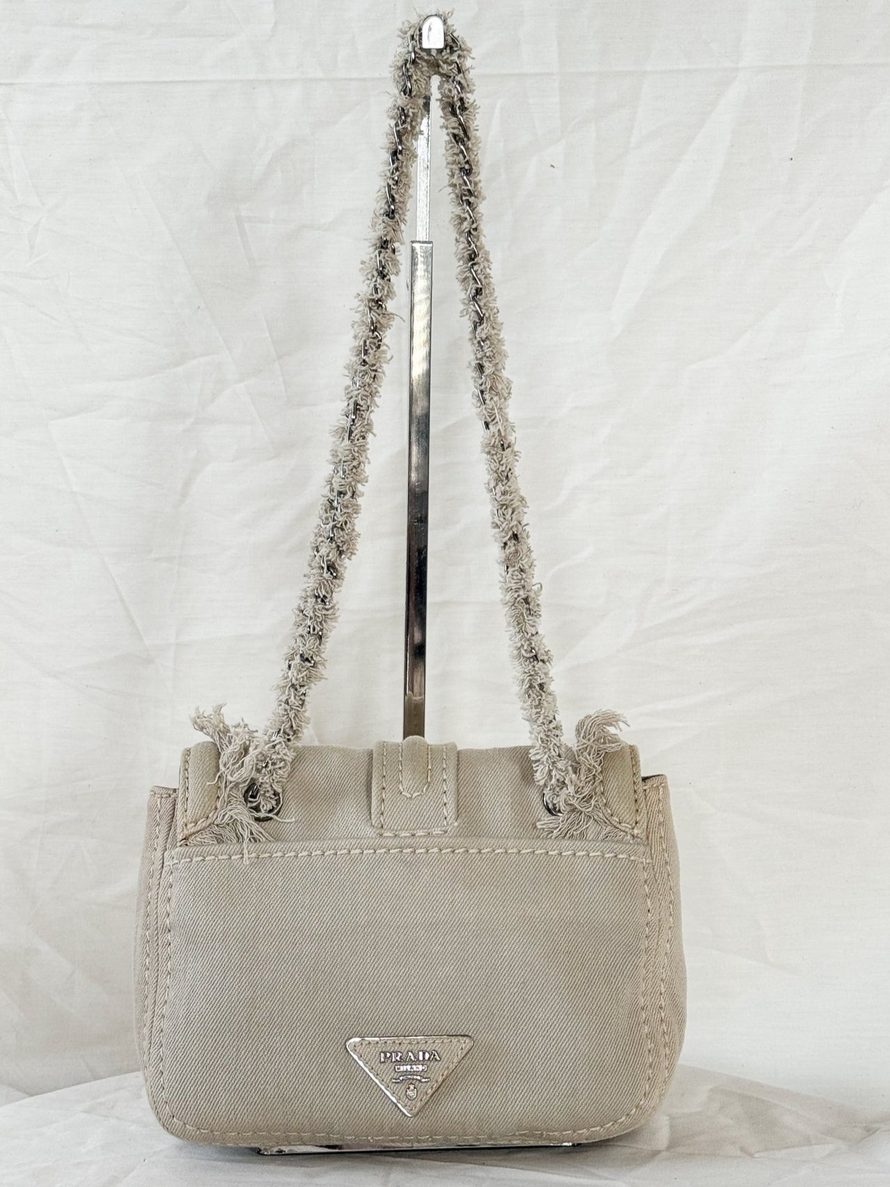 Prada Cream Denim Crossbody Icarus Vintage