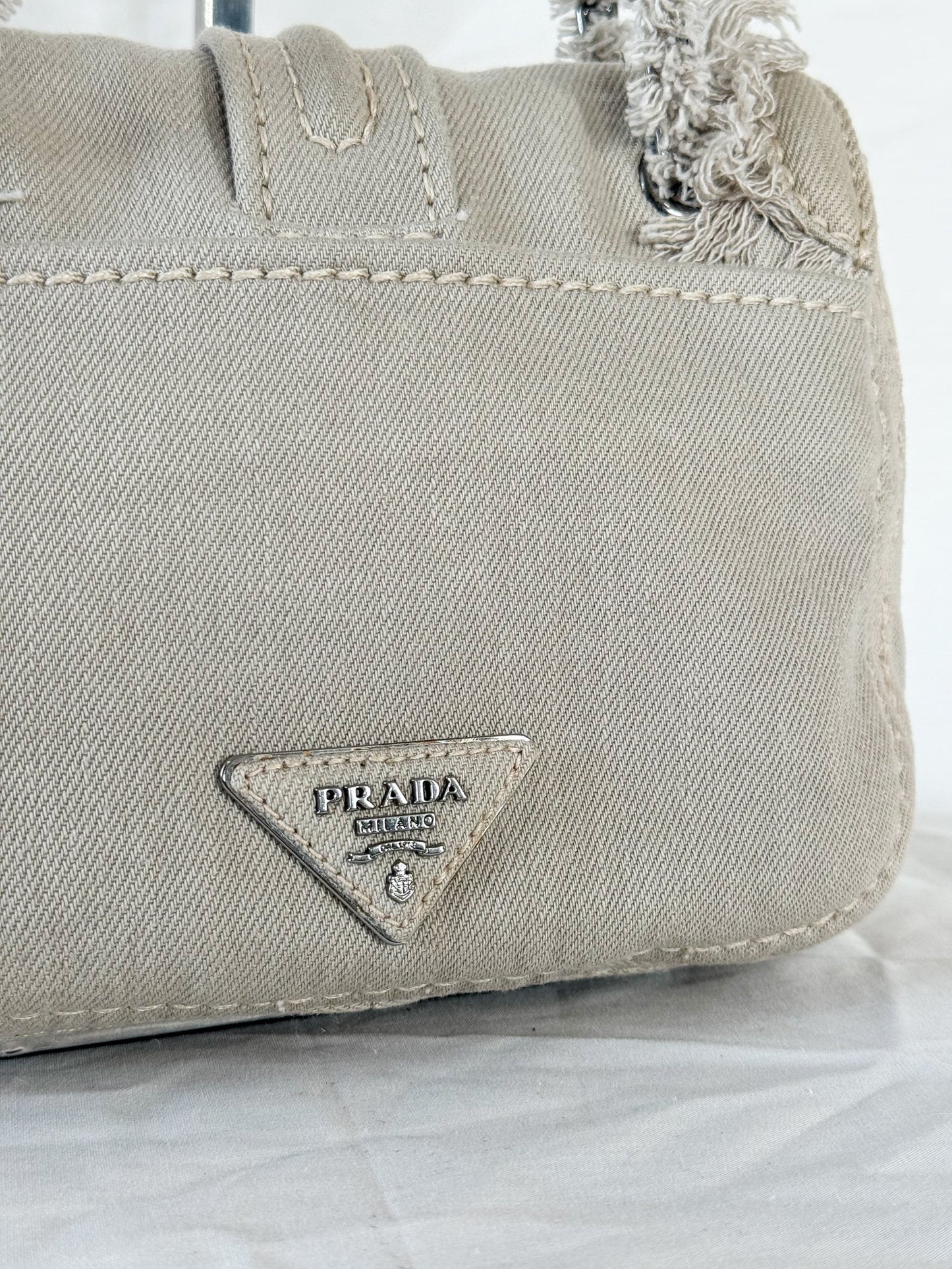 Prada Cream Denim Crossbody Icarus Vintage