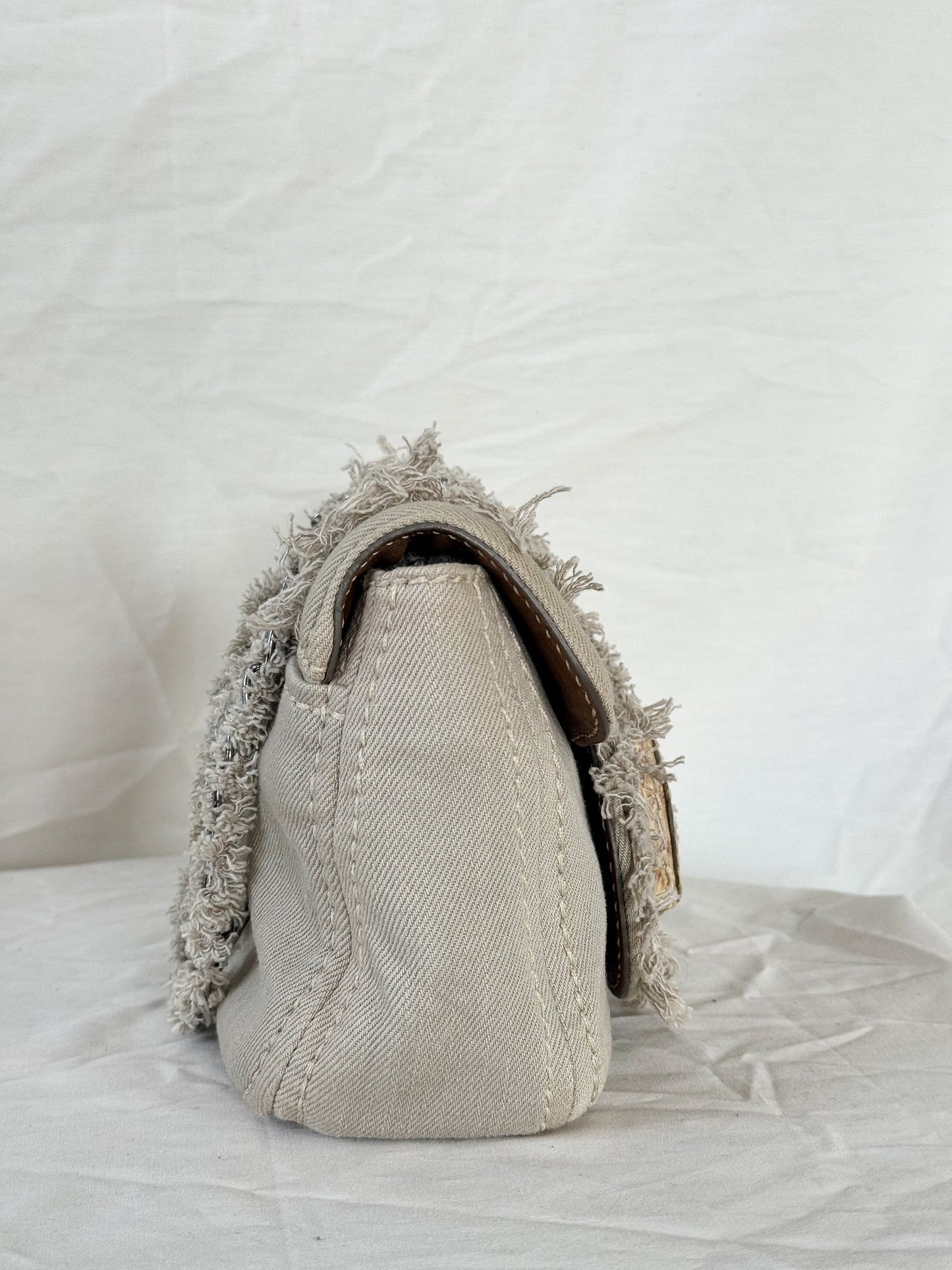 Prada Cream Denim Crossbody Icarus Vintage