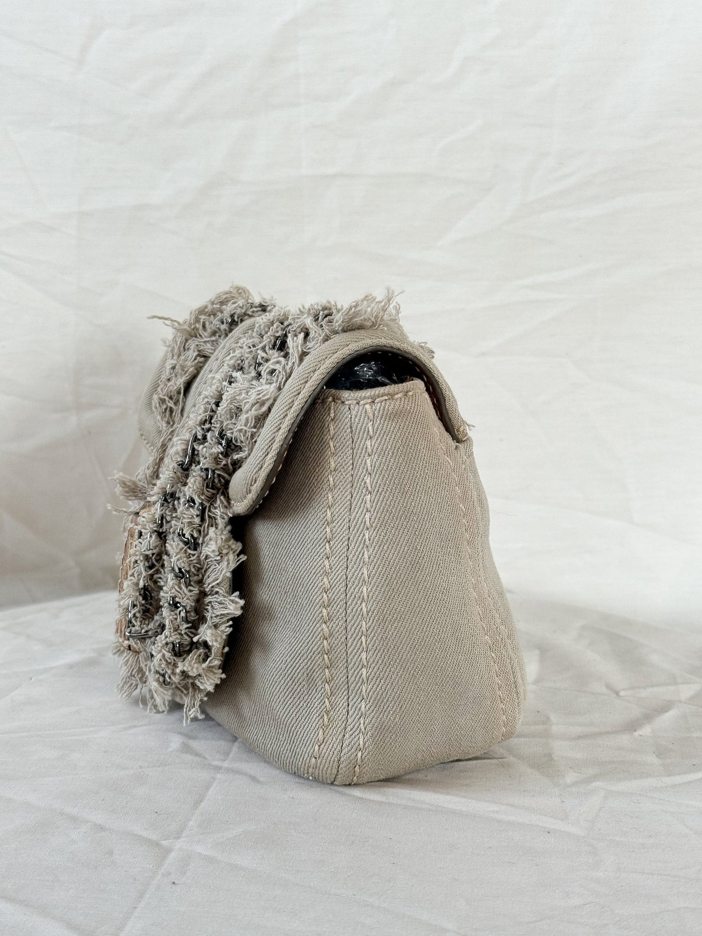 Prada Cream Denim Crossbody Icarus Vintage