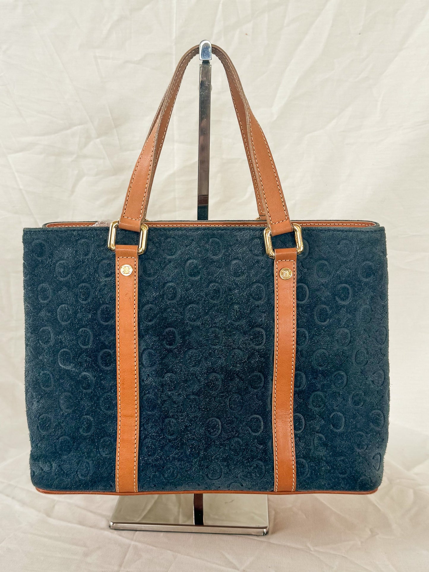 Celine Blue Macadam Mini Tote Icarus Vintage