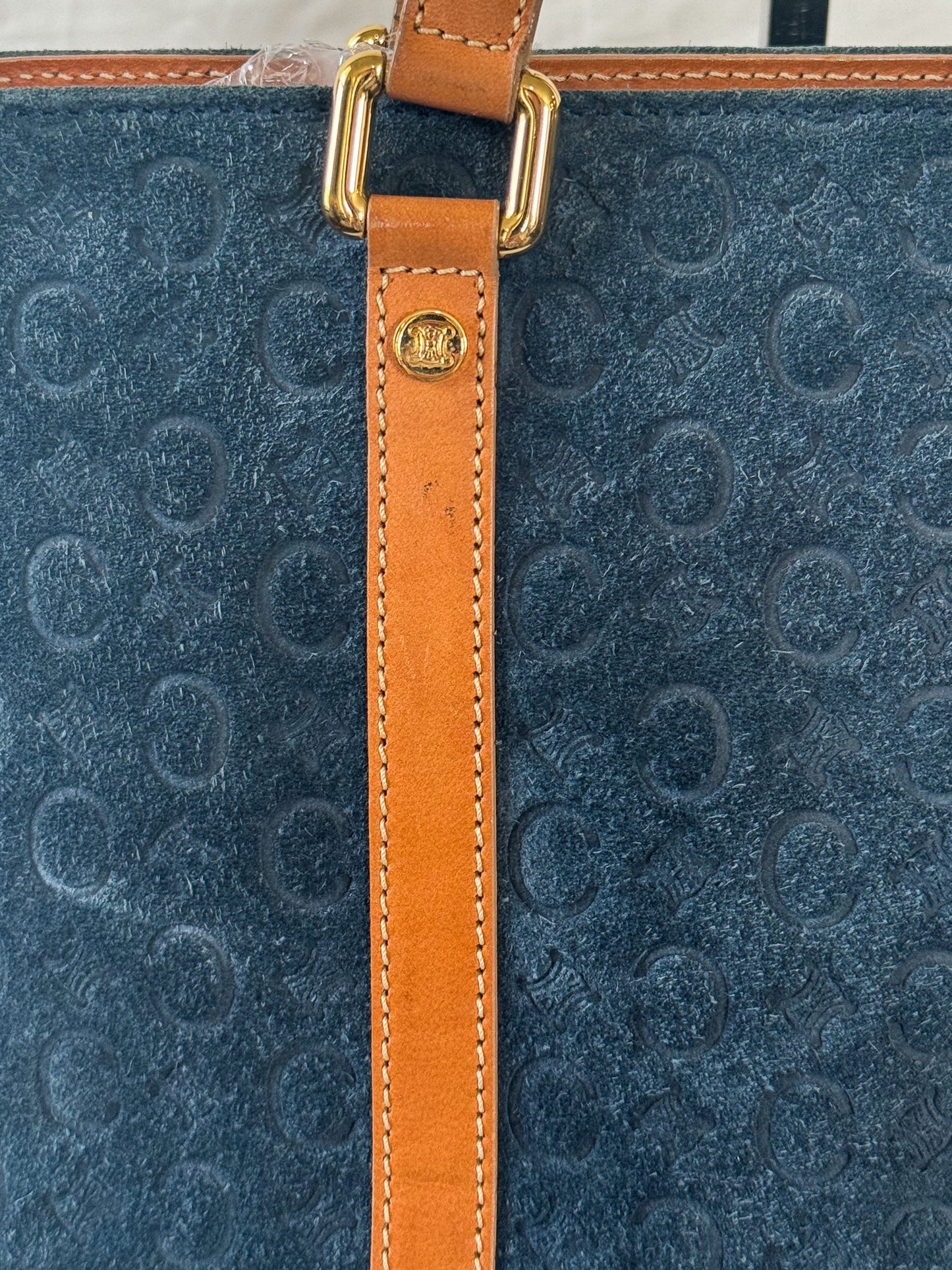 Celine Blue Macadam Mini Tote Icarus Vintage
