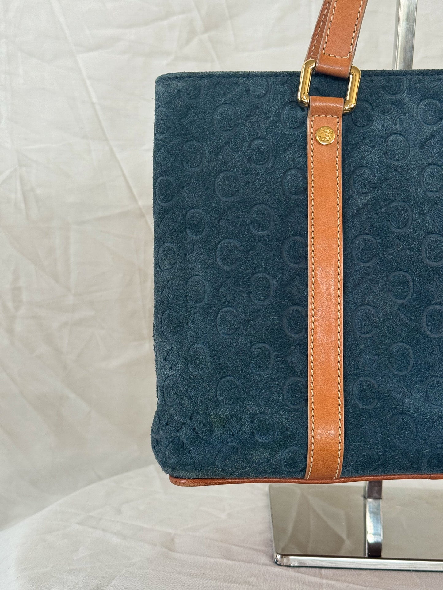 Celine Blue Macadam Mini Tote Icarus Vintage