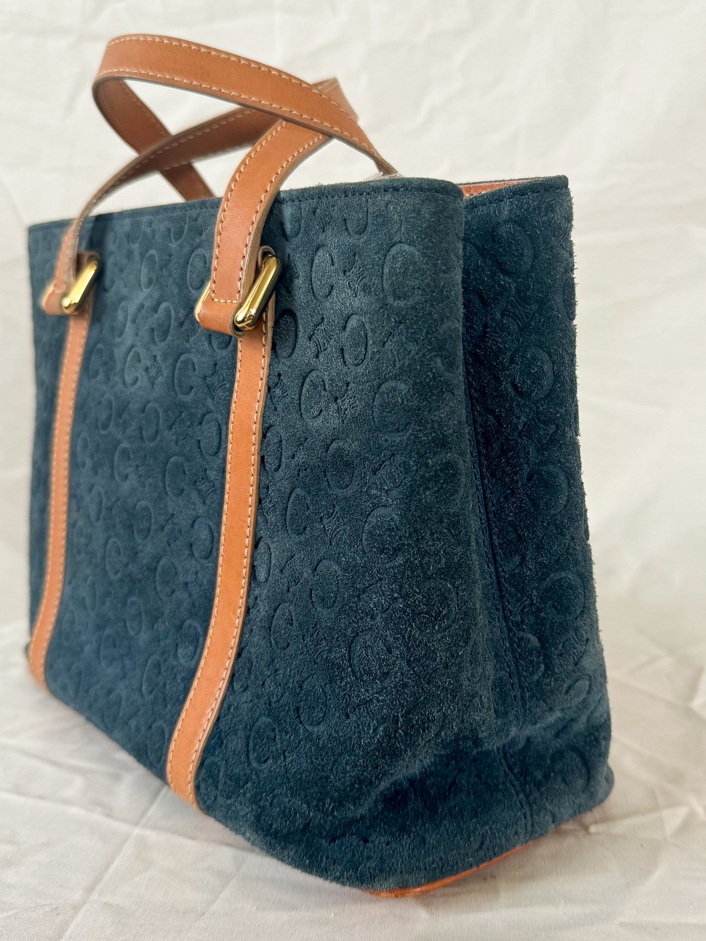Celine Blue Macadam Mini Tote Icarus Vintage