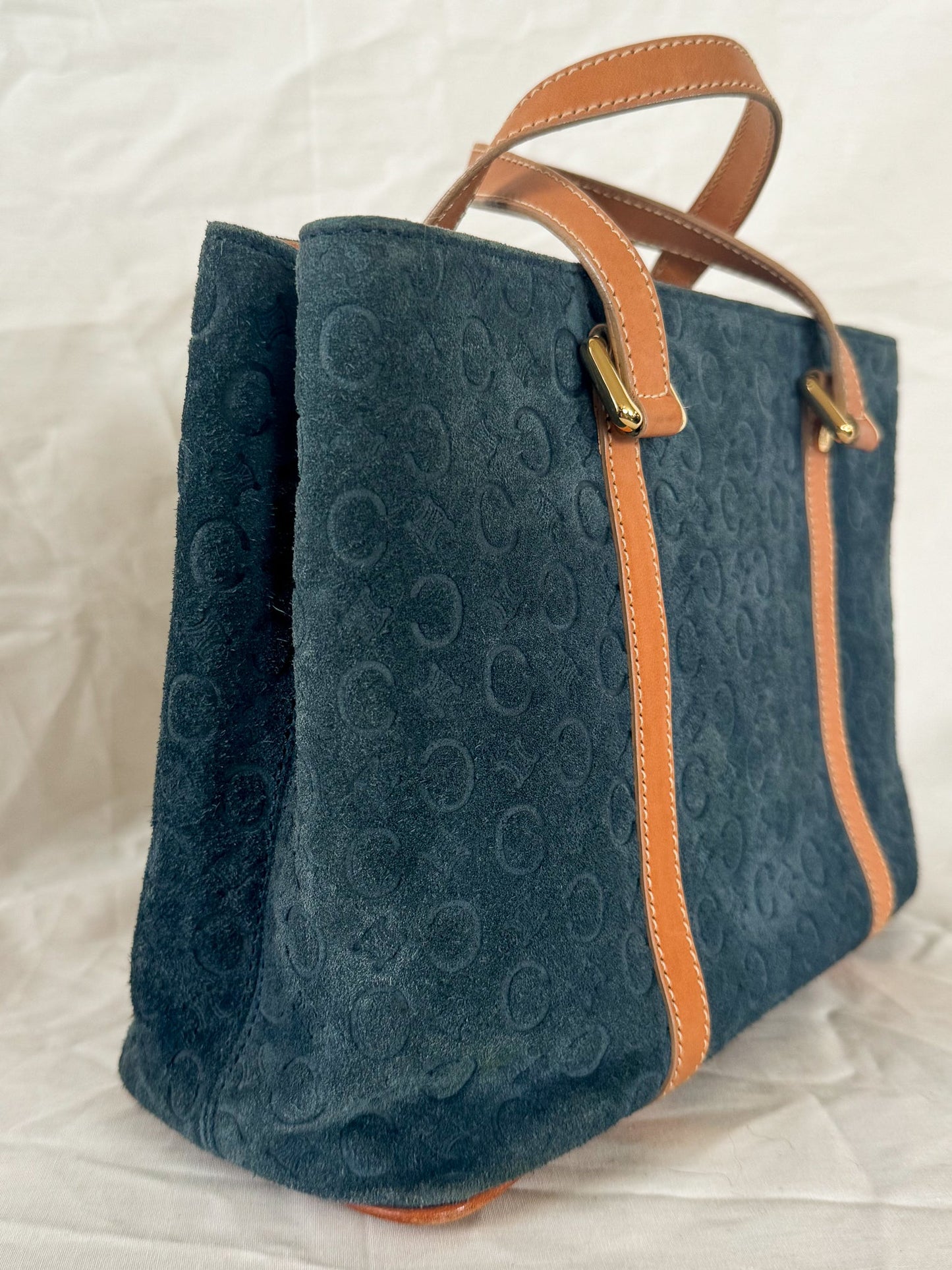 Celine Blue Macadam Mini Tote Icarus Vintage