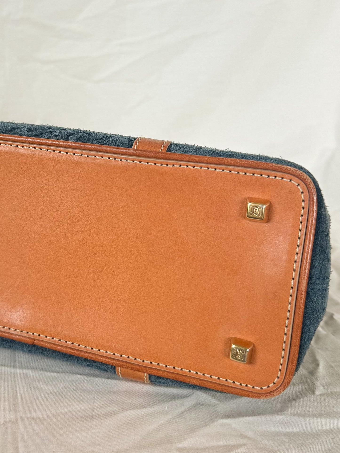 Celine Blue Macadam Mini Tote Icarus Vintage