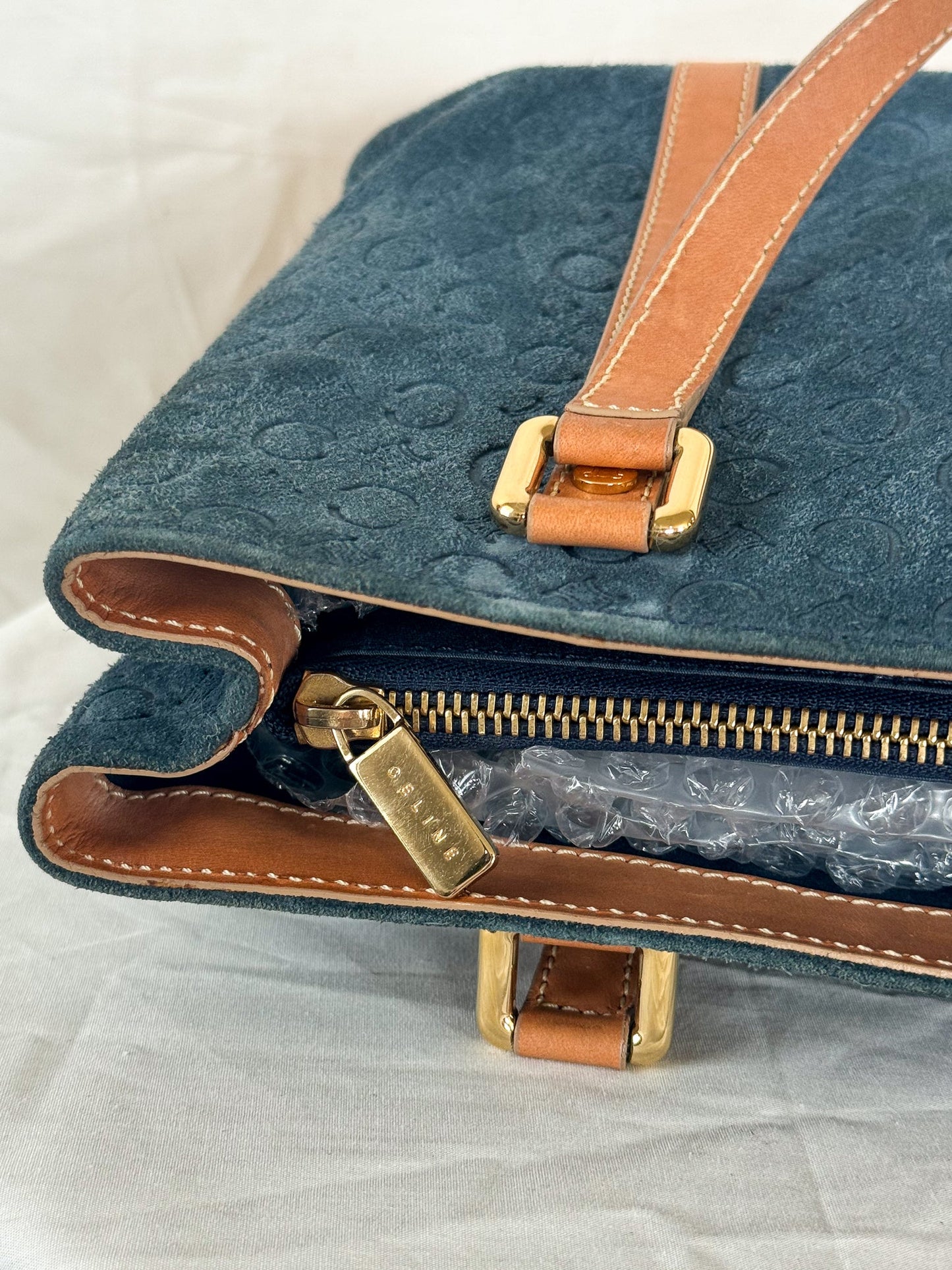 Celine Blue Macadam Mini Tote Icarus Vintage