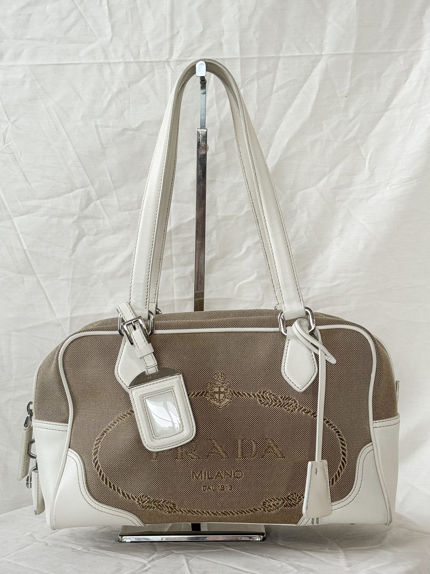 Prada Logo Jacquard Bauletto