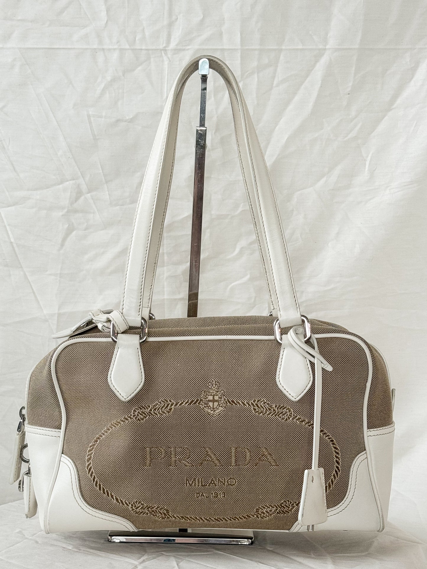 Prada Logo Jacquard Bauletto