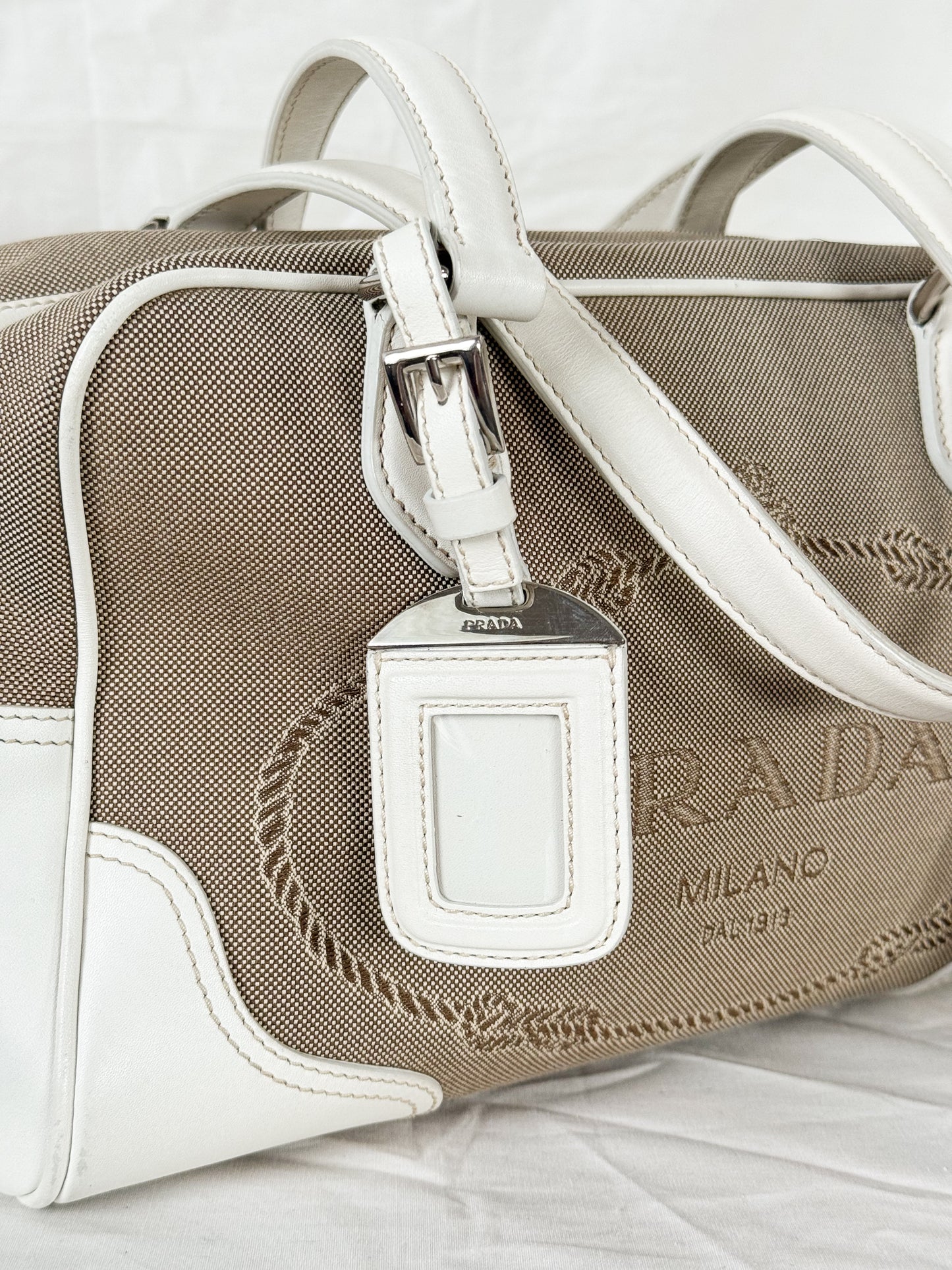 Prada Logo Jacquard Bauletto