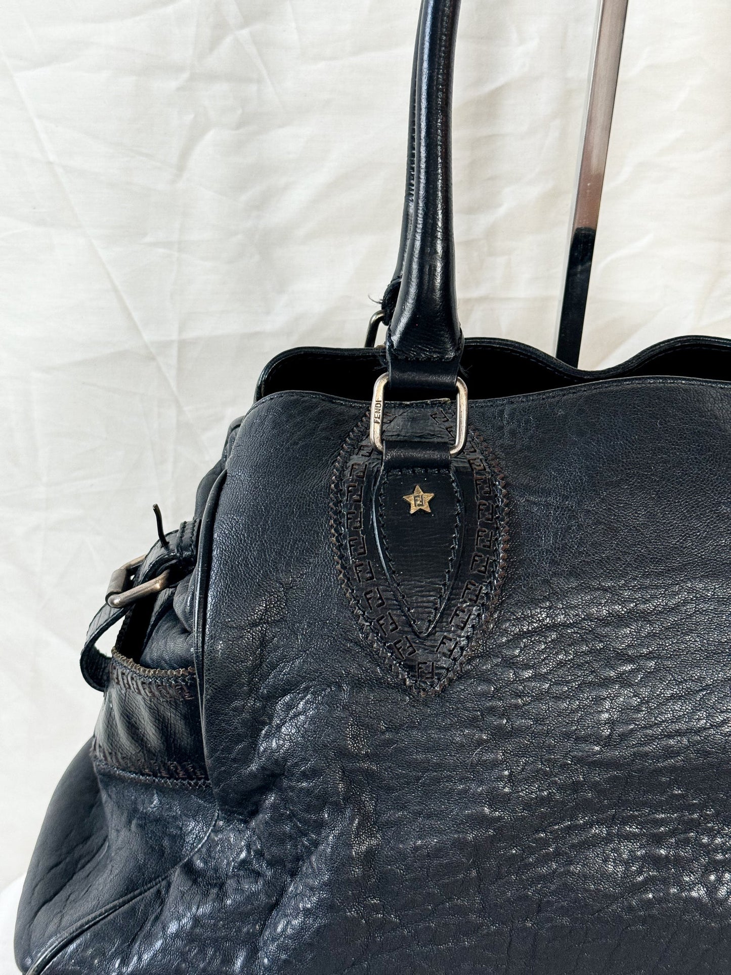 Fendi Du Jour Black Shoulder Bag Icarus Vintage