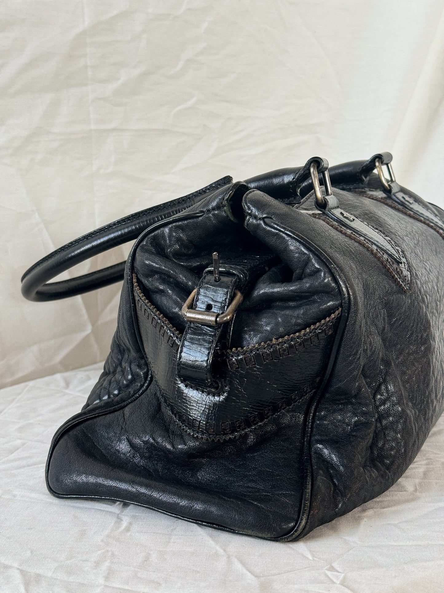 Fendi Du Jour Black Shoulder Bag Icarus Vintage