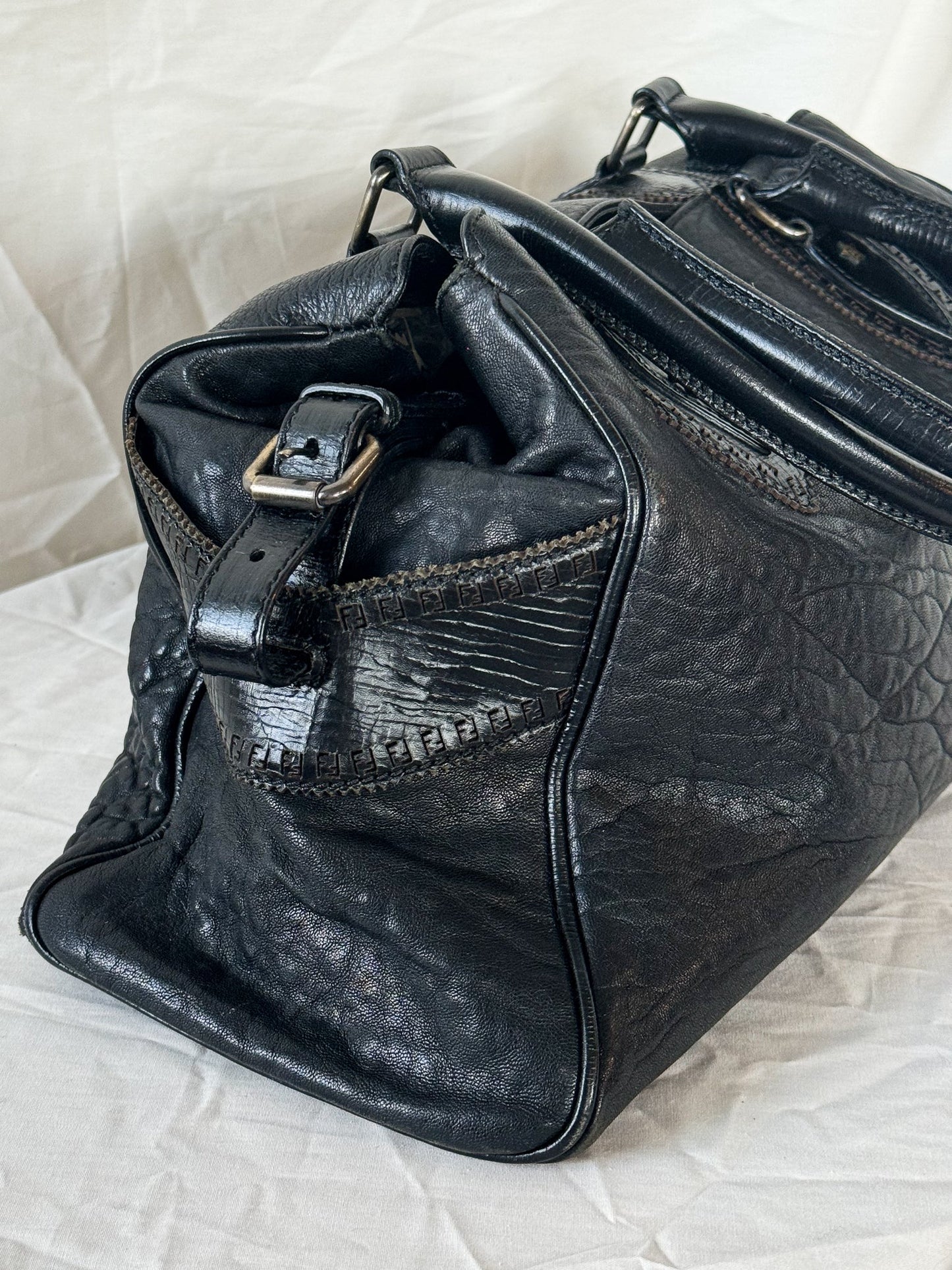Fendi Du Jour Black Shoulder Bag Icarus Vintage