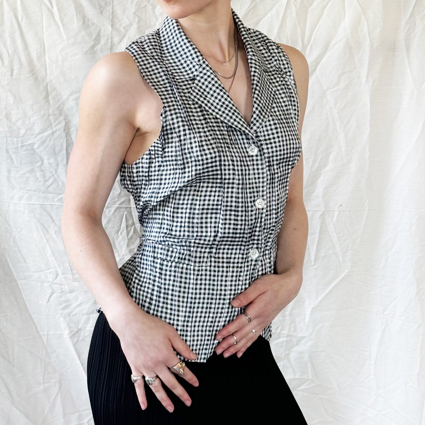 Issey Miyake Pleats Please Gingham Top Icarus Vintage