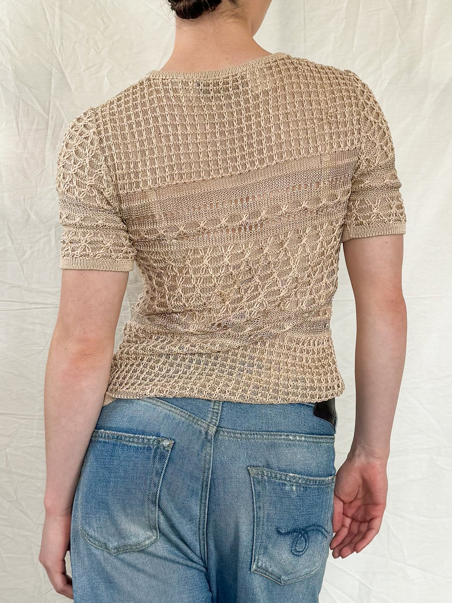 Fendi Beige Crochet Top Icarus Vintage