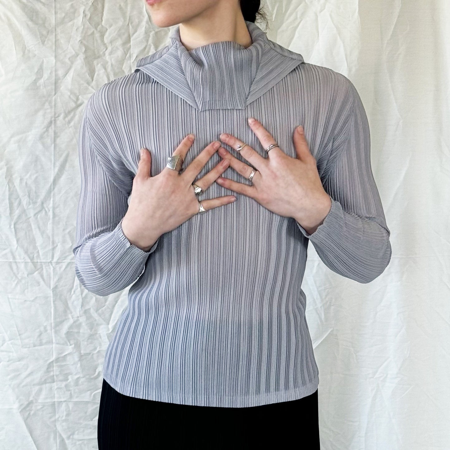 Issey Miyake Pleats Please - FW 2000 Gray Top Icarus Vintage