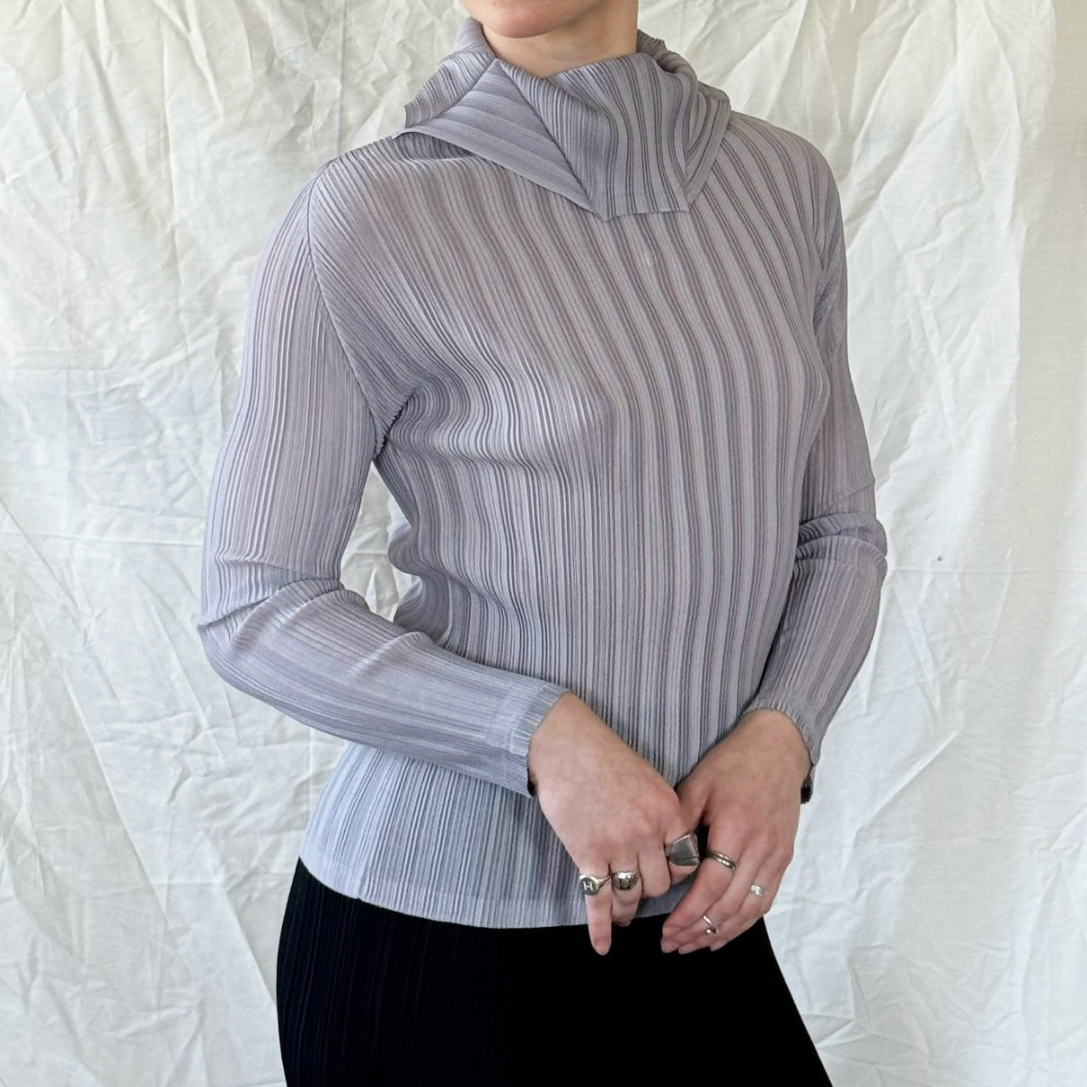 Issey Miyake Pleats Please - FW 2000 Gray Top Icarus Vintage