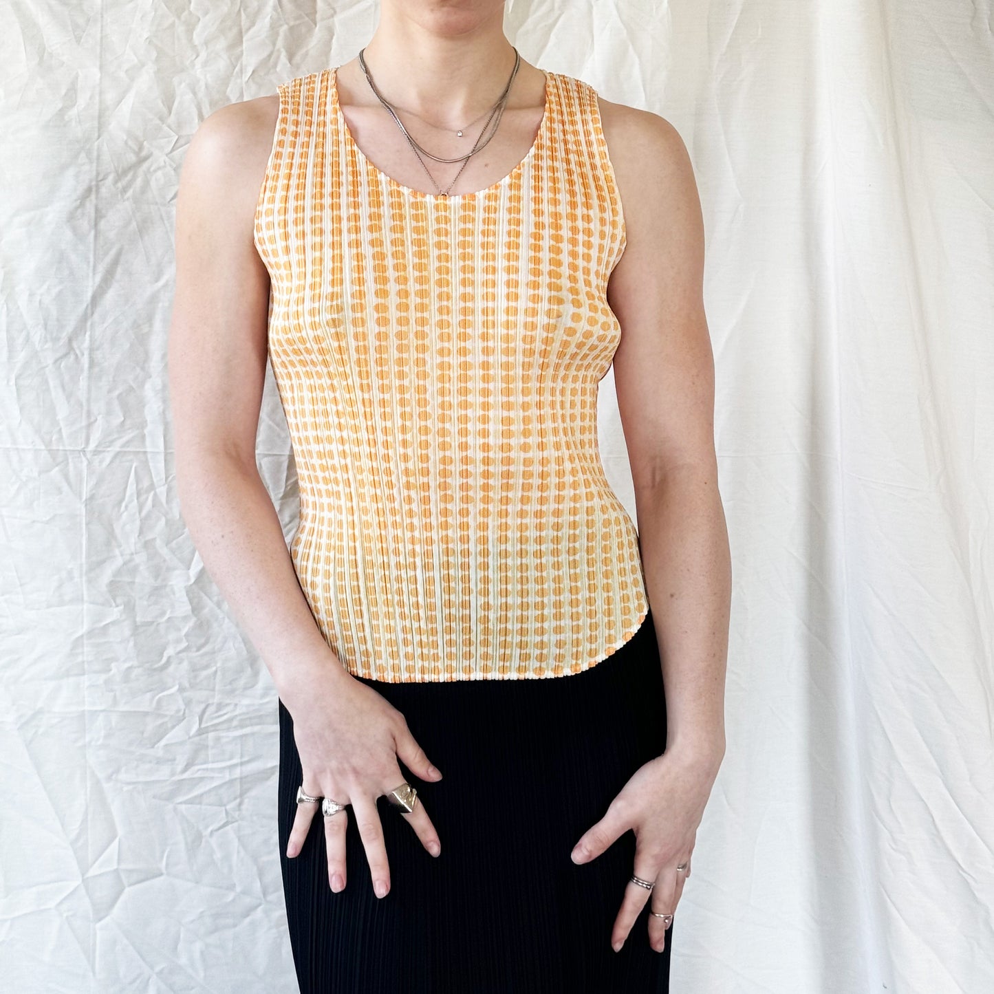 Issey Miyake Pleats Please - SS 2001 Yellow Dot Tank Icarus Vintage
