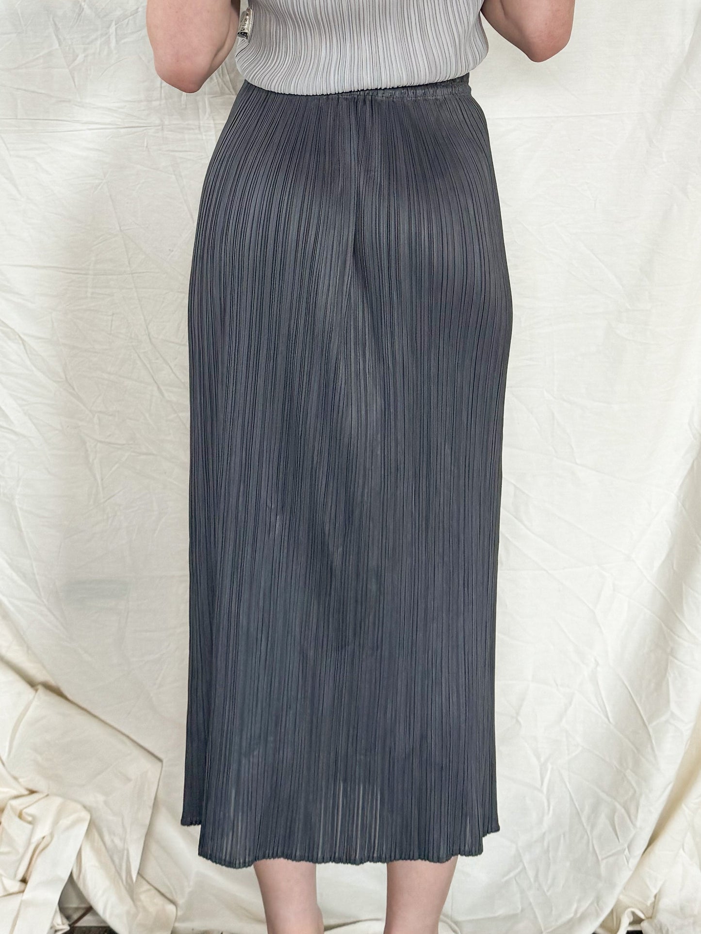 Pleats Please Gray Maxi Skirt Icarus Vintage