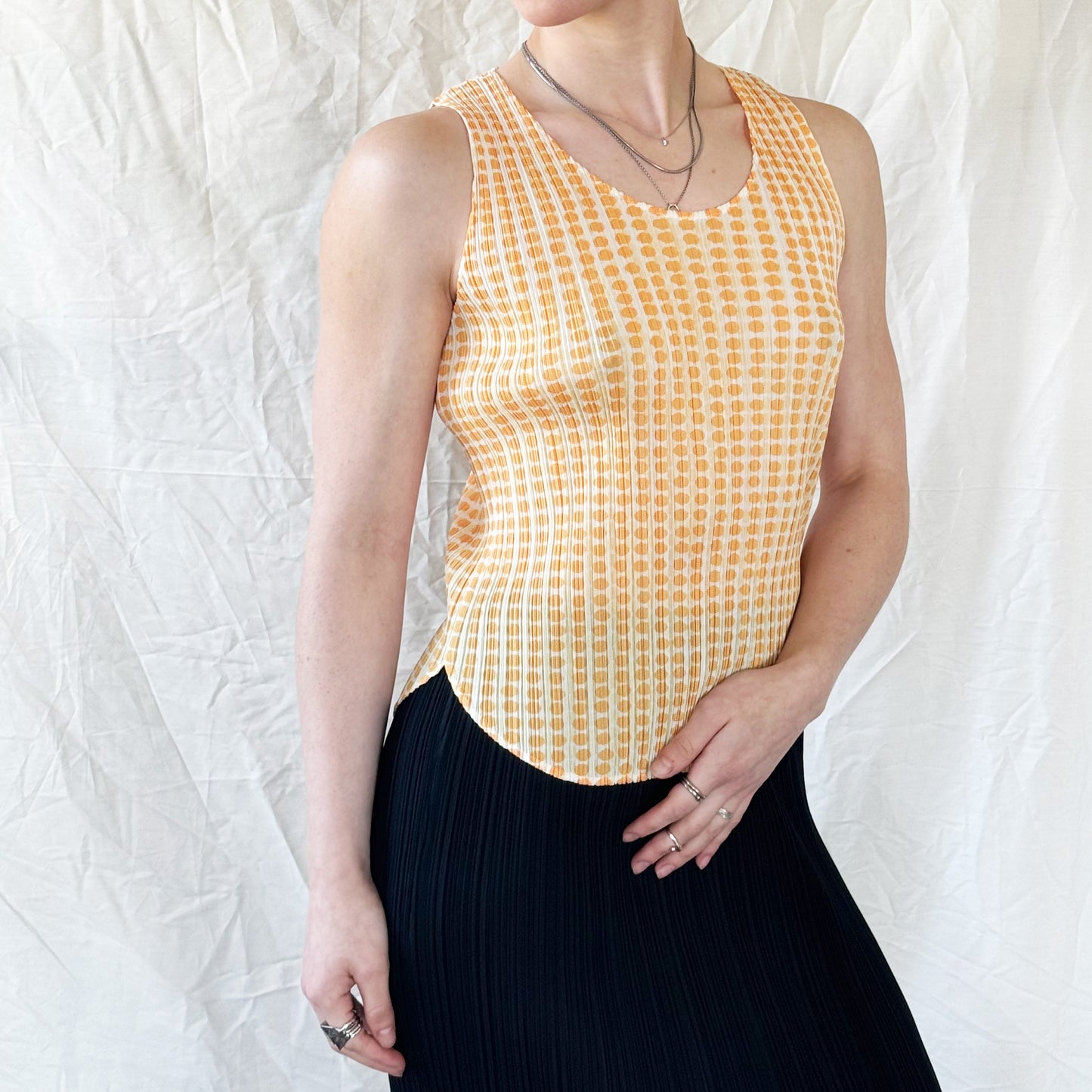 Issey Miyake Pleats Please - SS 2001 Yellow Dot Tank Icarus Vintage