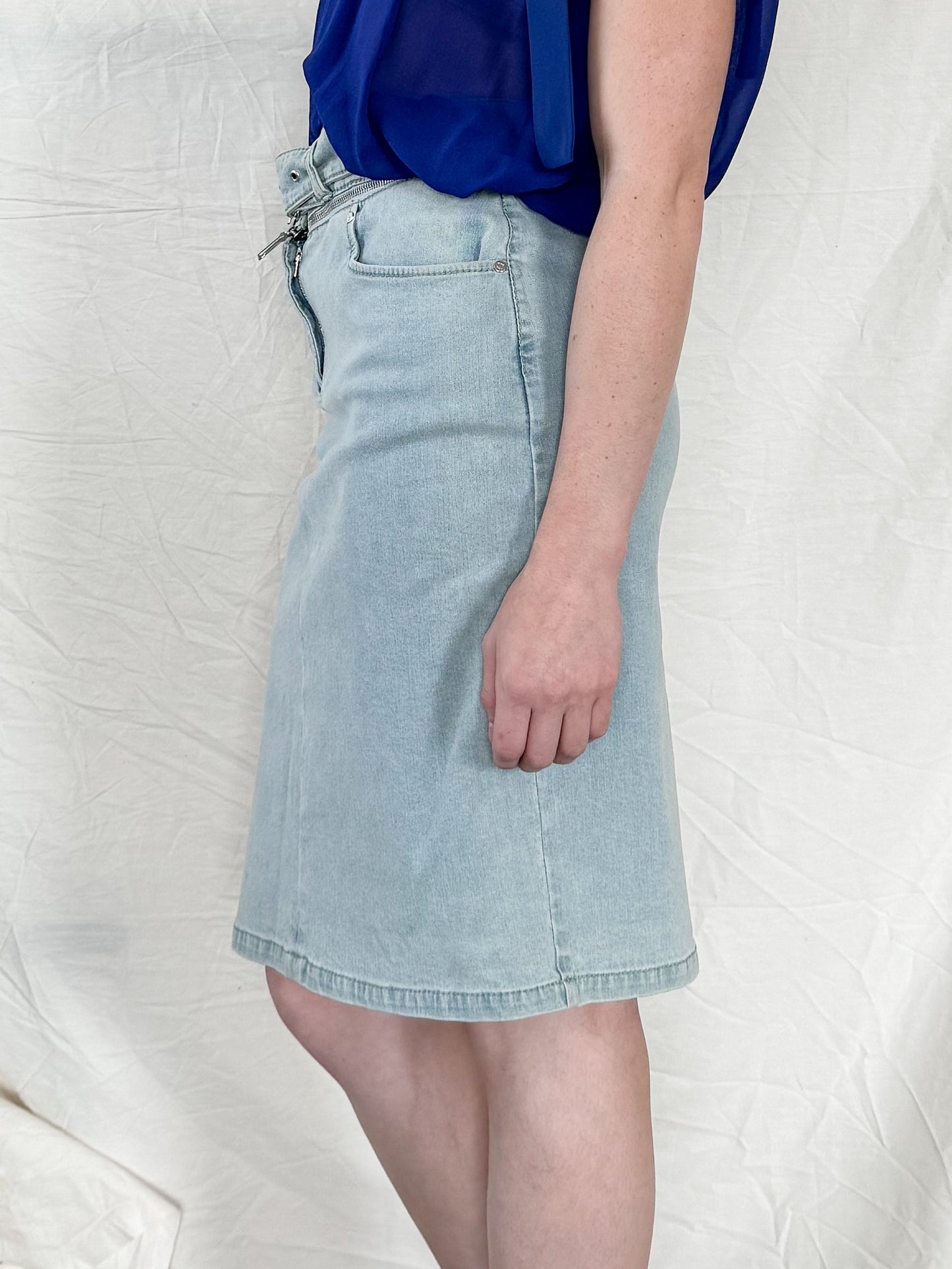 Celine Fall 2003 Zippered Denim Skirt Icarus Vintage
