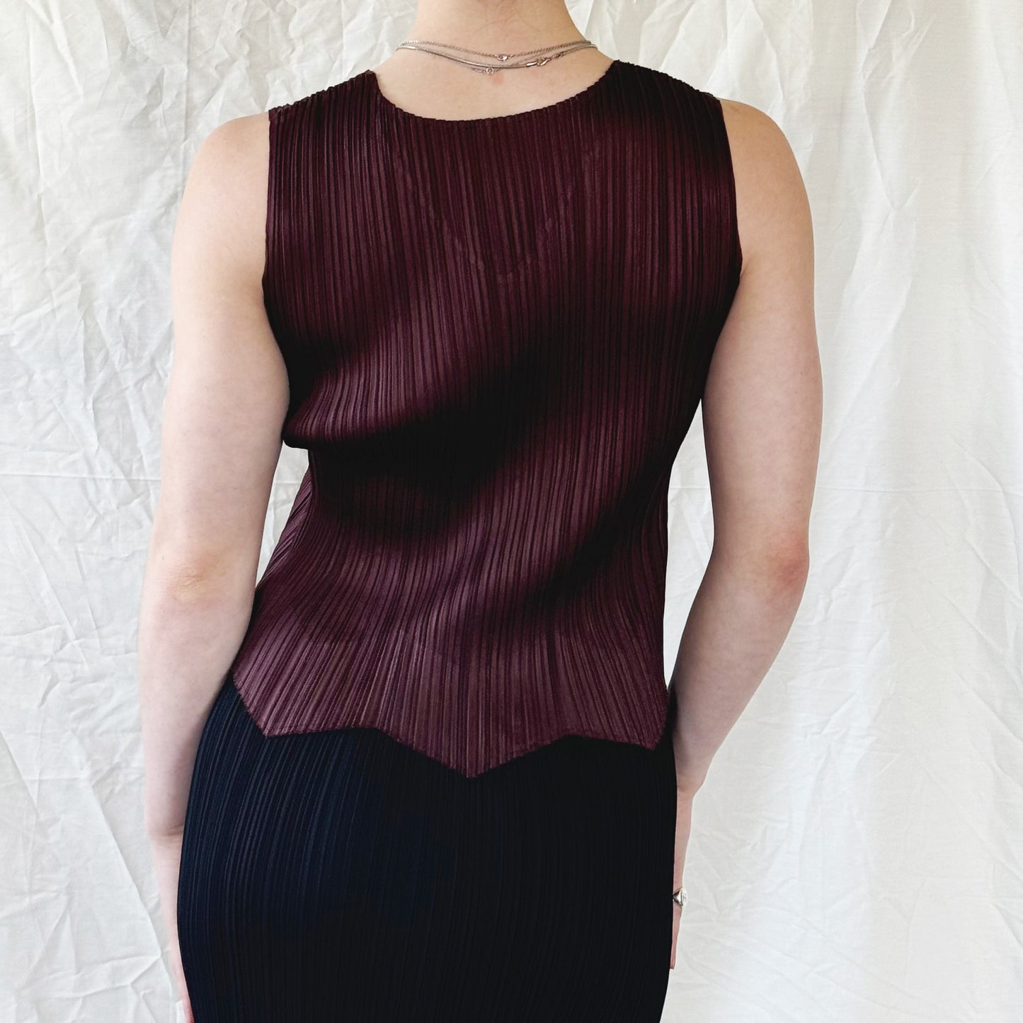 Issey Miyake Pleats Please Brown Zigzag Tank  Icarus Vintage