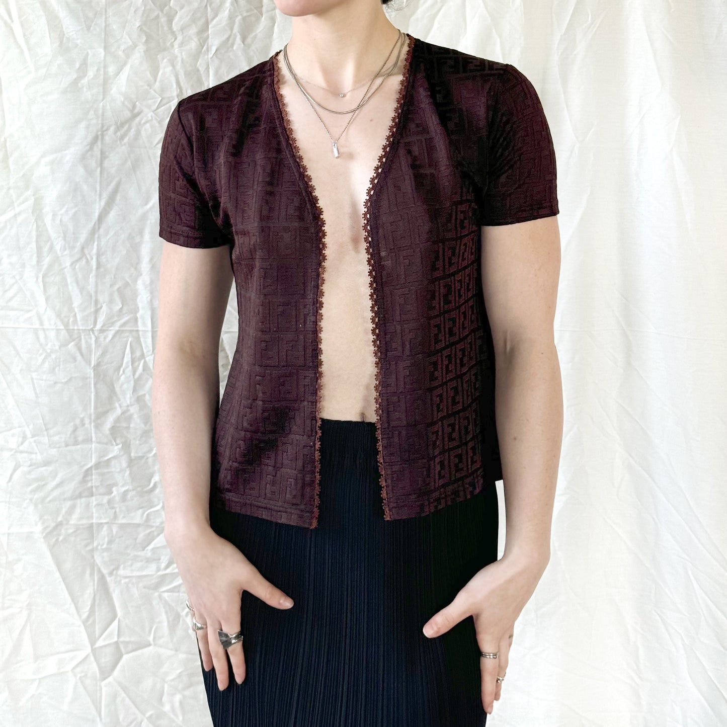 Fendi Sheer Zucca Print Top Icarus Vintage
