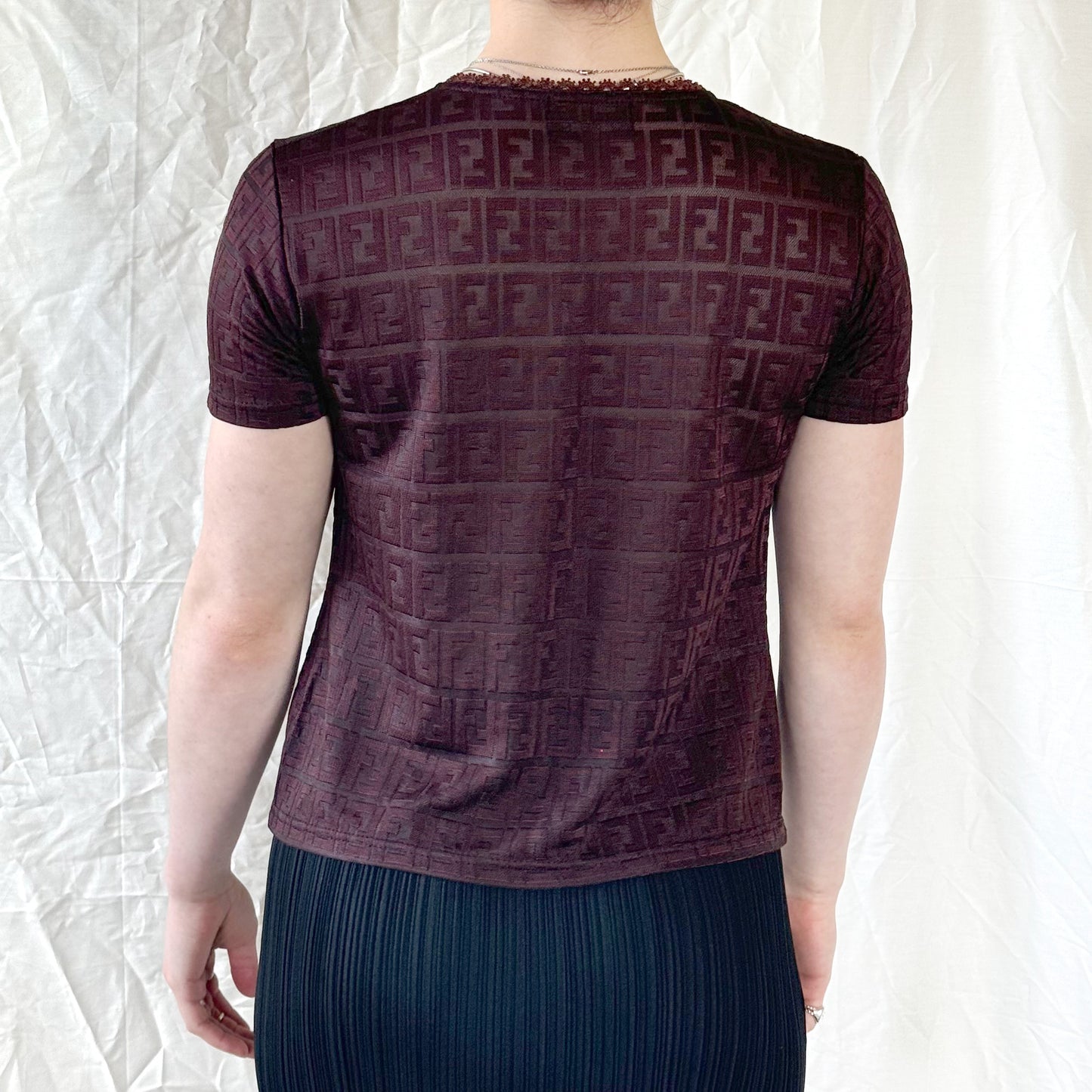 Fendi Sheer Zucca Print Top Icarus Vintage