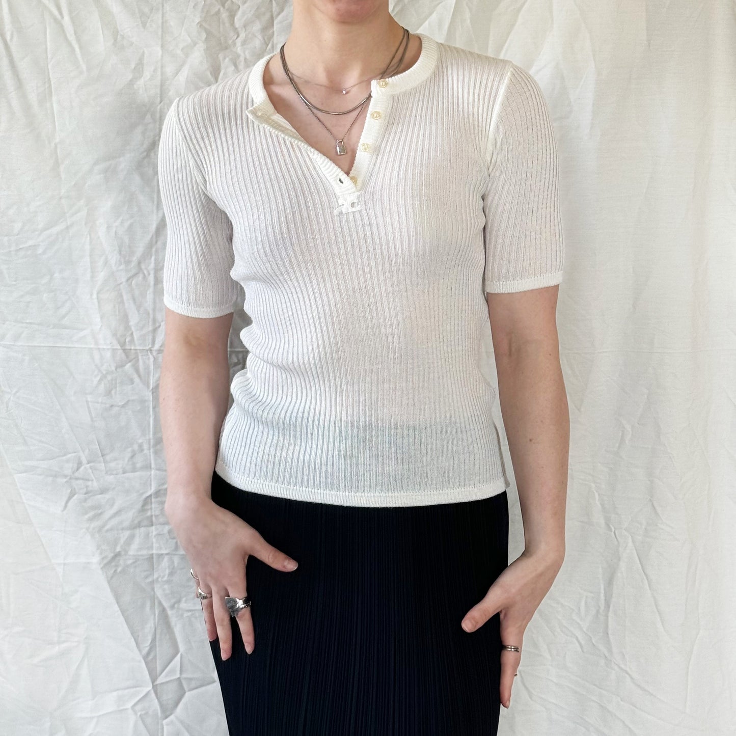 Courréges - 1960's Logo Knit Top Icarus Vintage
