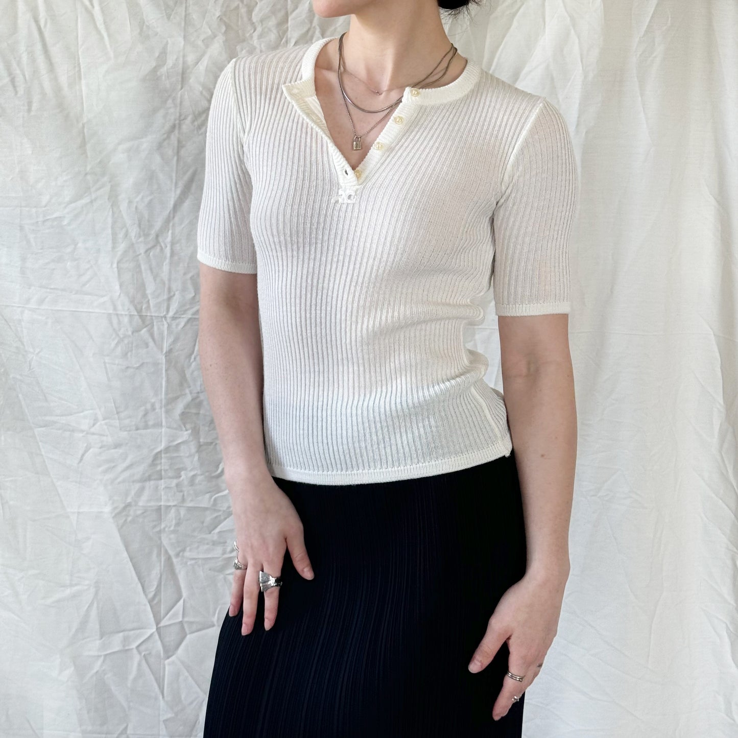 Courréges - 1960's Logo Knit Top Icarus Vintage