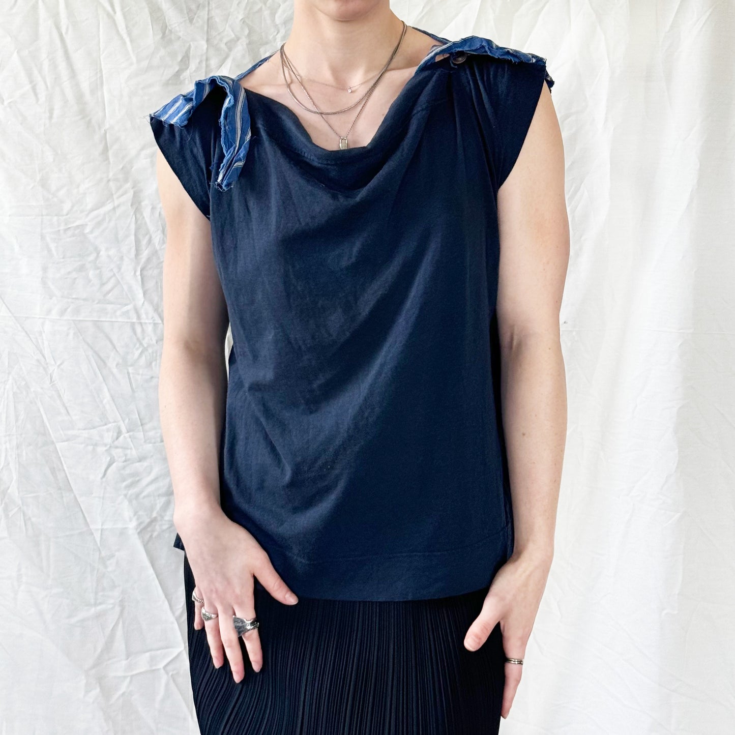 Vivienne Westwood Navy Draped Top Icarus Vintage