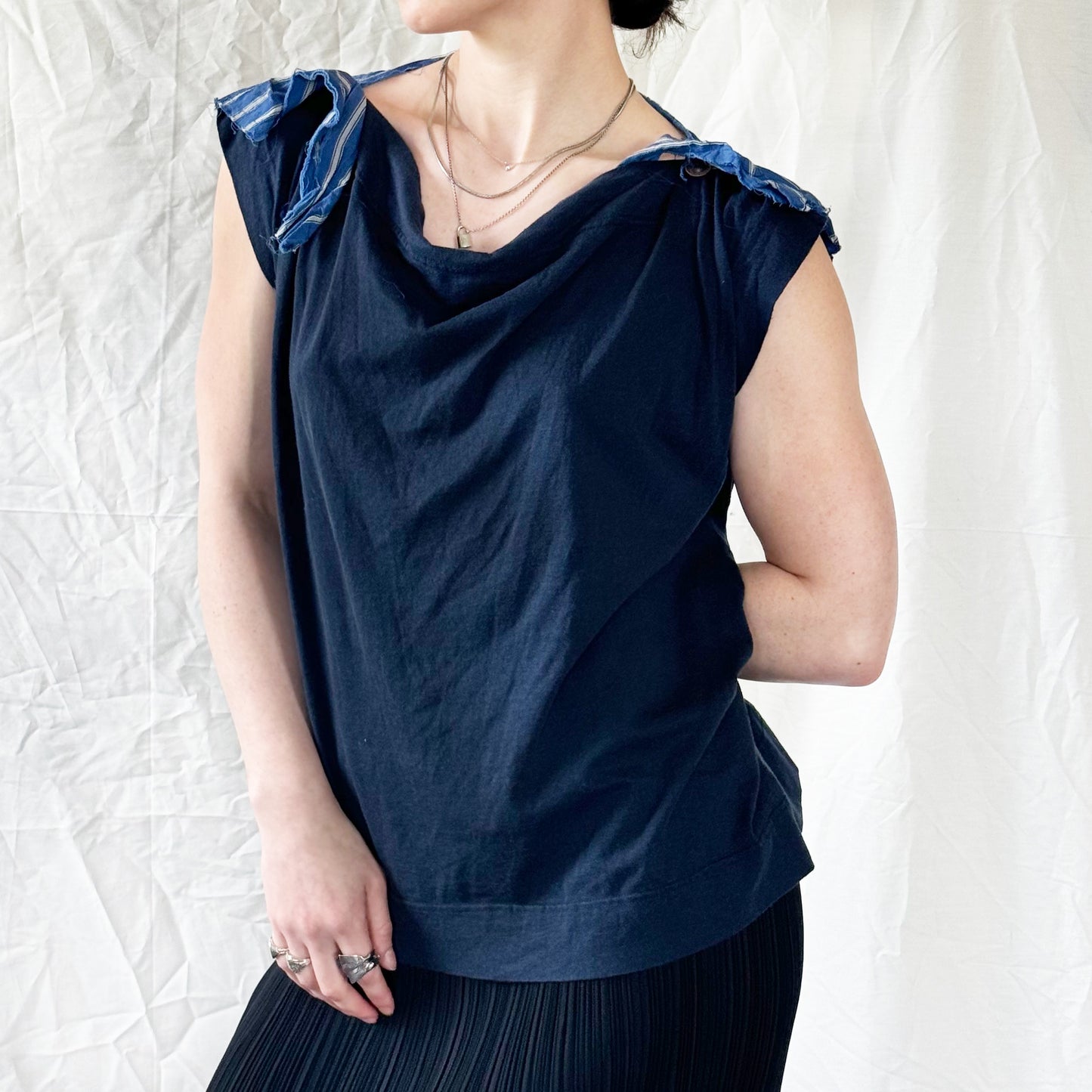 Vivienne Westwood Navy Draped Top Icarus Vintage