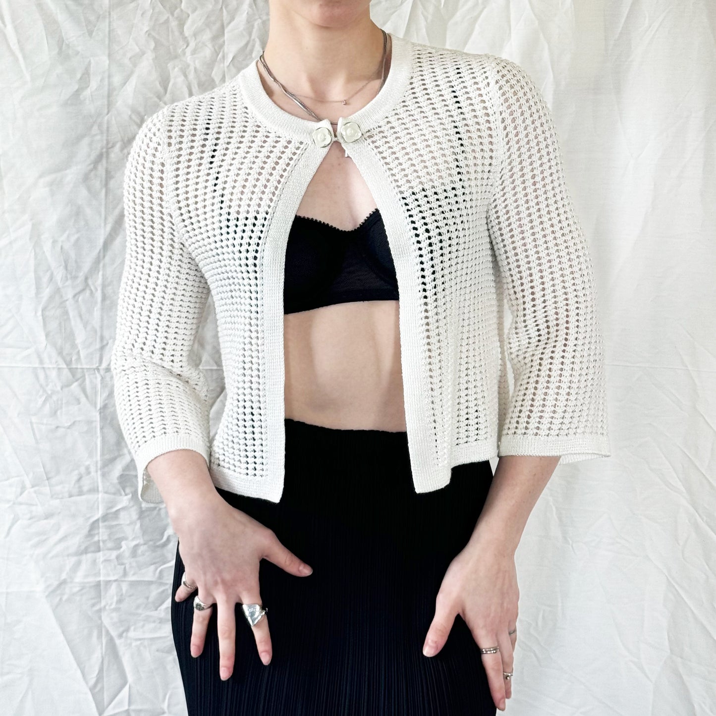 Courréges - 1990's Crochet Knit Sweater Icarus Vintage