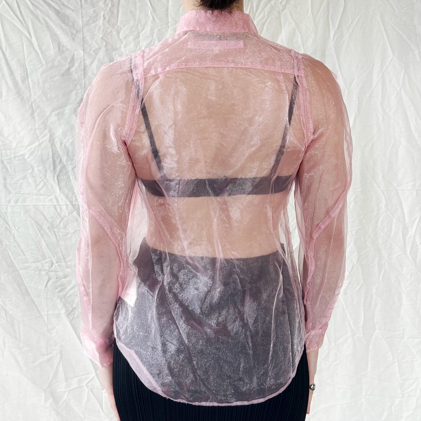 Comme Des Garçons FW 2003 Sheer Pink Button-Up Icarus Vintage