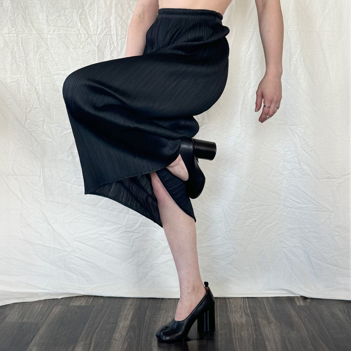 Issey Miyake Pleats Please Black Maxi Skirt Icarus Vintage