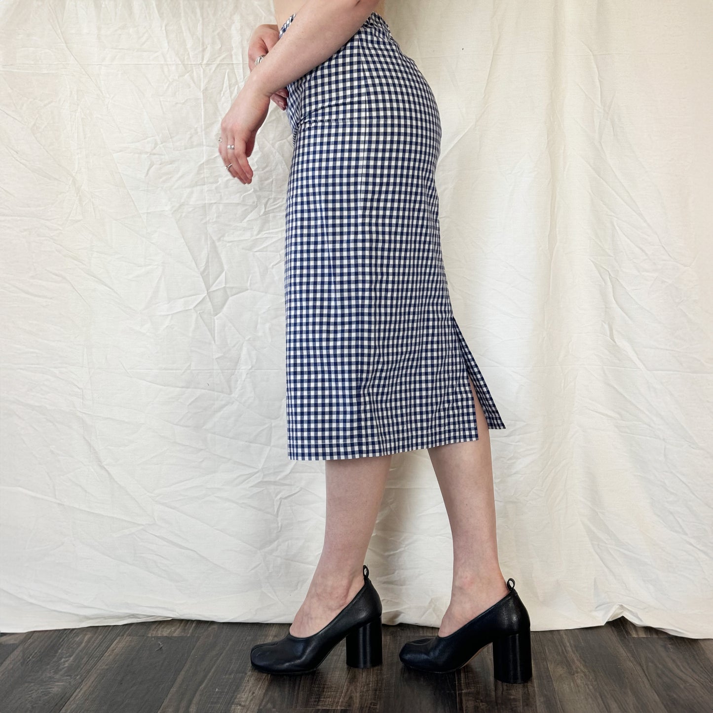 Comme Des Garçons - SS 2014 Gingham Midi Skirt Icarus Vintage