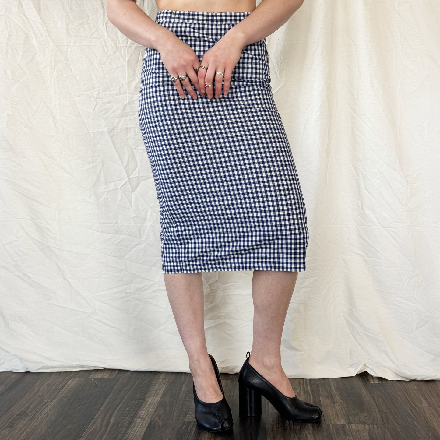 Comme Des Garçons - SS 2014 Gingham Midi Skirt Icarus Vintage