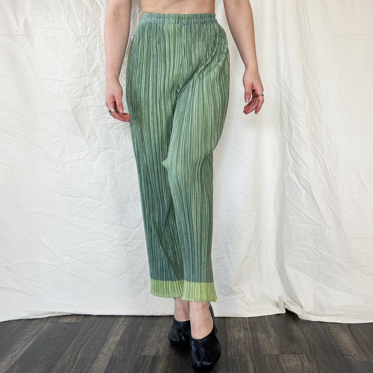 Issey Miyake Pleats Please Green Trousers Icarus Vintage
