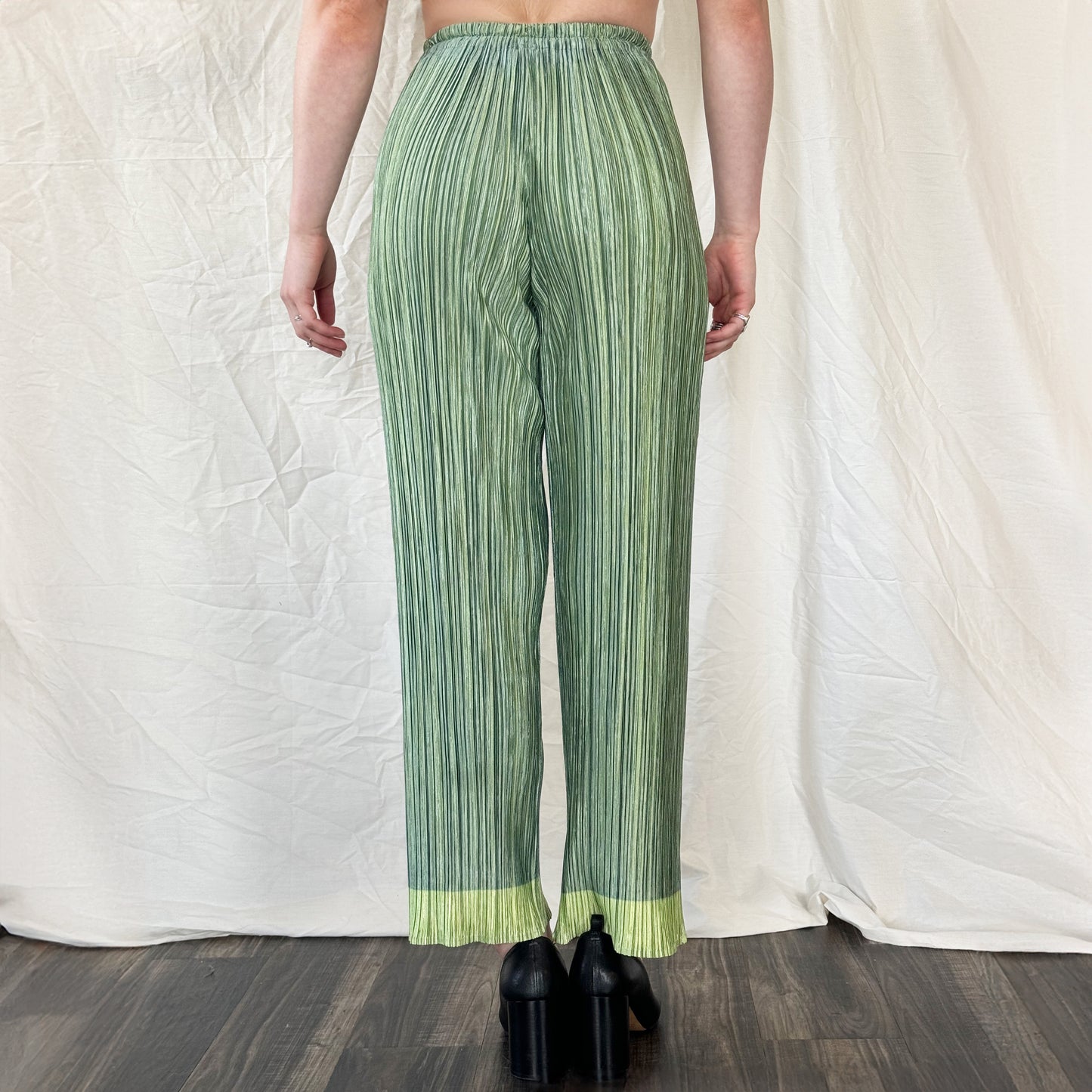 Issey Miyake Pleats Please Green Trousers Icarus Vintage