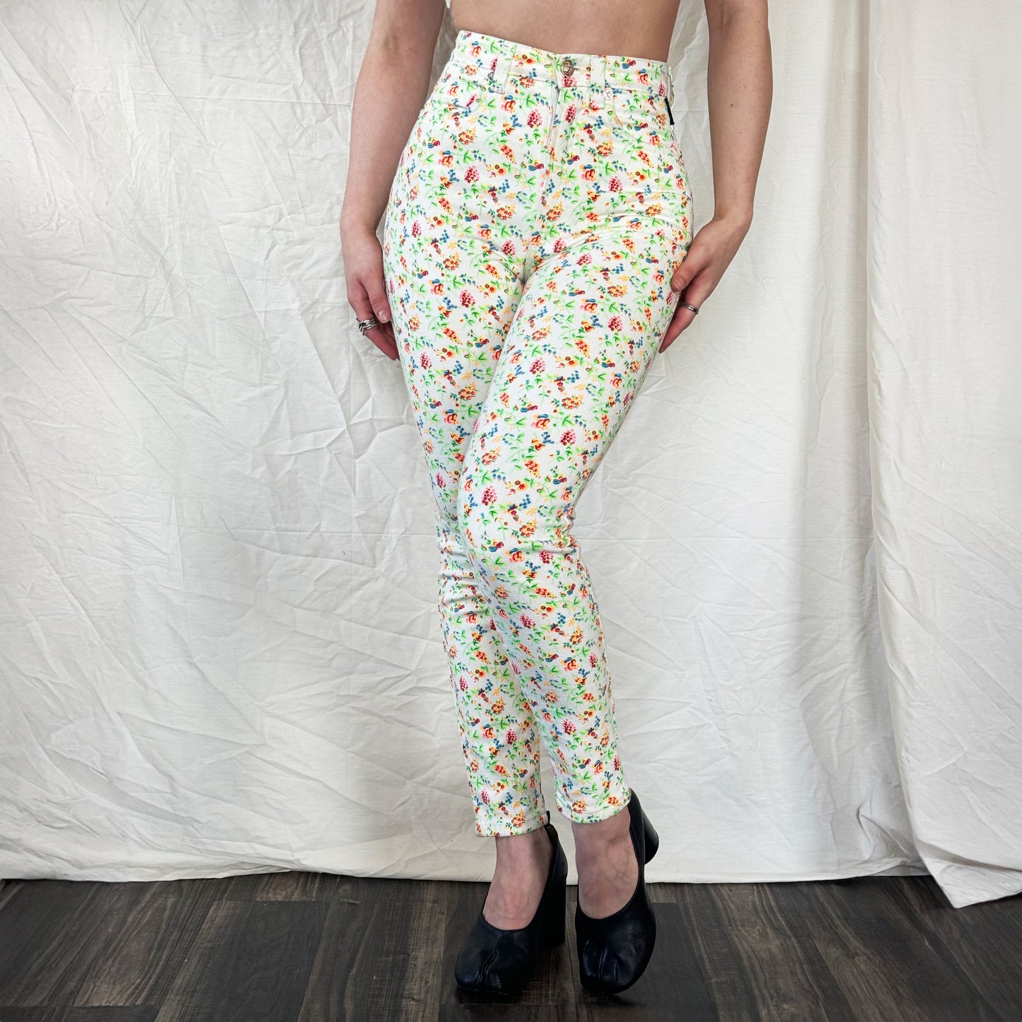 Versace microfloral print jeans Icarus Vintage