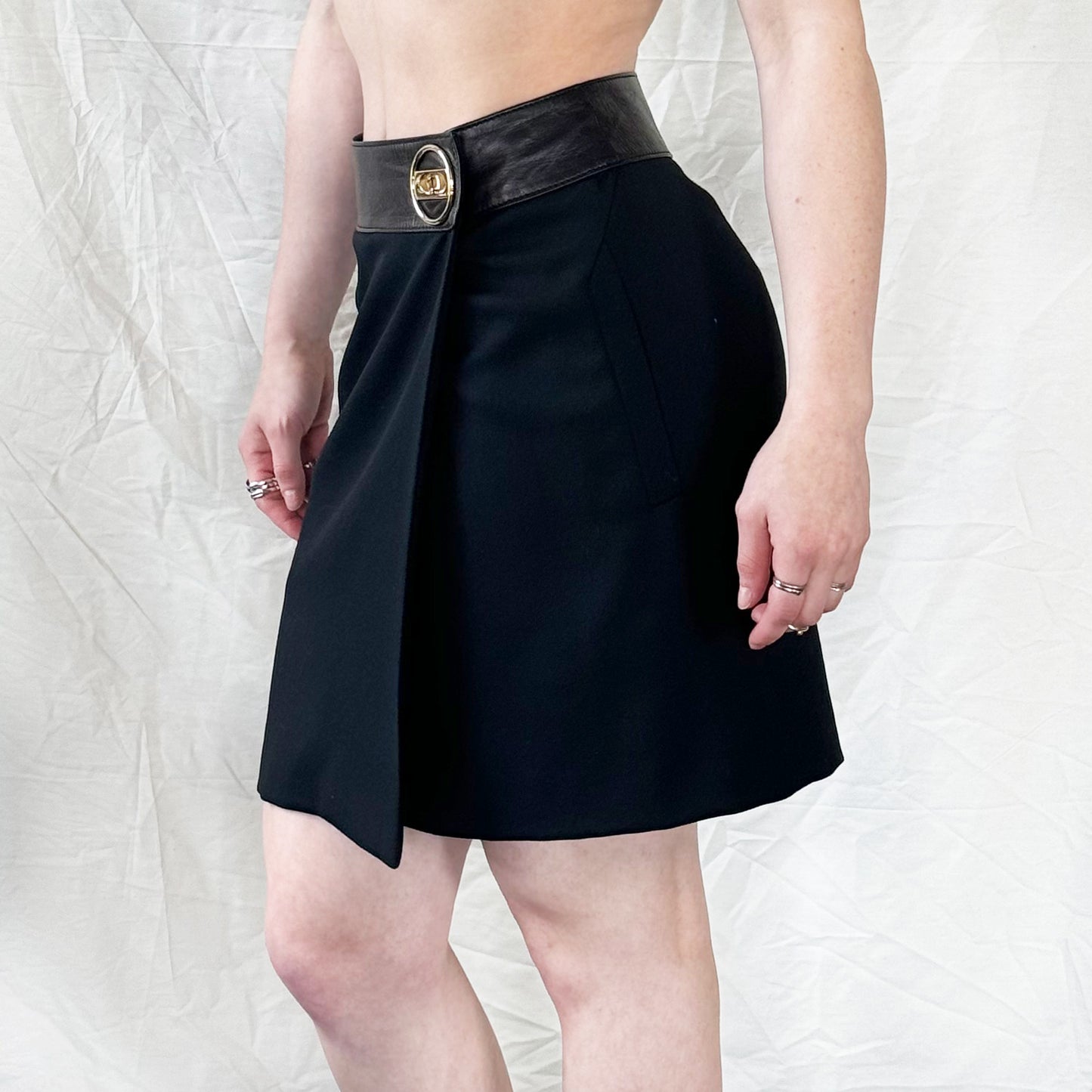 Gucci - FW 1996 Gold Buckle Skirt Icarus Vintage