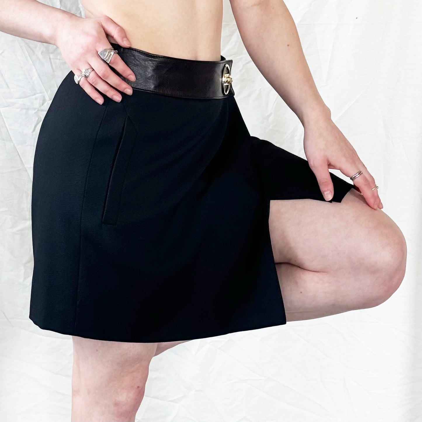 Gucci - FW 1996 Gold Buckle Skirt Icarus Vintage